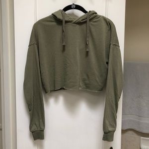 Cropped hoodie green